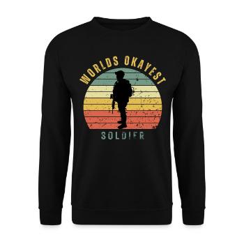 Okayest Soldier - Unisex Sweatshirt - black - Front - Alina (178cm) & Michal (187cm)