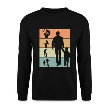 Vintage retro father and son gift - Unisex Sweatshirt - black - Front - Alina (178cm) & Michal (187cm)