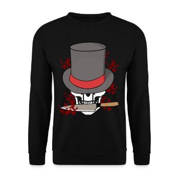 Totenkopf Killer Messer Halloween Horror Tod Mafia - Unisex Pullover - Schwarz - Vorne - Alina (178cm) & Michal (187cm)