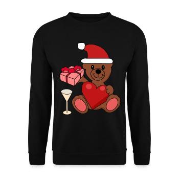 Teddy Bear Christmas Party Celebrate Christmas Gift - Unisex Sweatshirt - black - Front - Alina (178cm) & Michal (187cm)