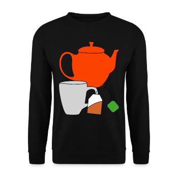 Indulgence Tea Drink Teapot Tea Bag Cup - Unisex Sweatshirt - black - Front - Alina (178cm) & Michal (187cm)