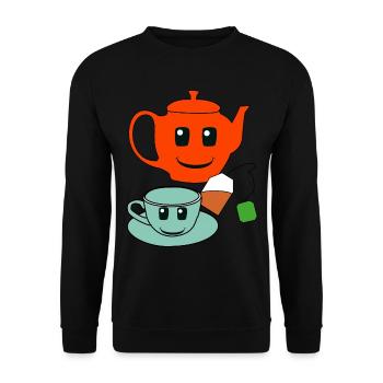Gastronomie Gastgeber Tee Teekanne Getränke - Unisex Pullover - Schwarz - Vorne - Alina (178cm) & Michal (187cm)
