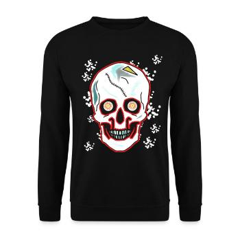 Death Skull Horror Fantasy Halloween Skull - Unisex Sweatshirt - black - Front - Alina (178cm) & Michal (187cm)