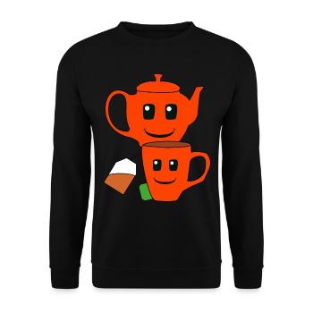 Tea Bag, Teapot, Tea, Enjoyment, Beverage, Cup - Unisex Sweatshirt - black - Front - Alina (178cm) & Michal (187cm)
