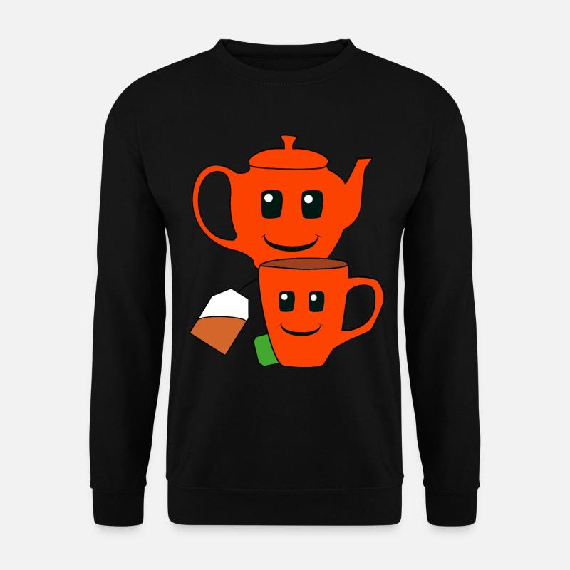 Teebeutel Teekanne Tee Genuss Getränk Tasse - Unisex Pullover - Schwarz