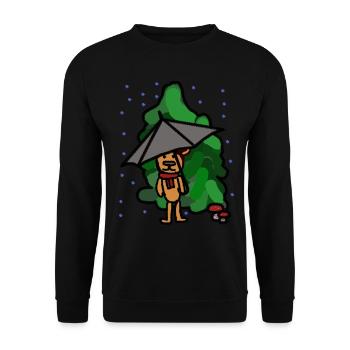 Teddy Bear Nature Friend Forest Wilderness Walk Weather - Unisex Sweatshirt - black - Front - Alina (178cm) & Michal (187cm)