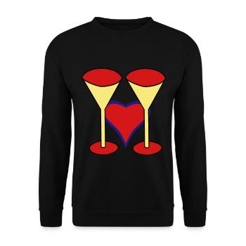 Gläser Glaser Party Einladung Feier Geburtstag Abi - Unisex Pullover - Schwarz - Vorne - Alina (178cm) & Michal (187cm)