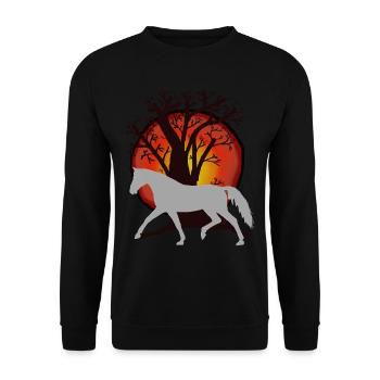 Chevaux, Chevaux, Cheval Sauvage, Nature, Nature Sauvage, Soleil, Cheval - Sweat-shirt Unisexe - noir - Devant - Alina (178cm) & Michal (187cm)