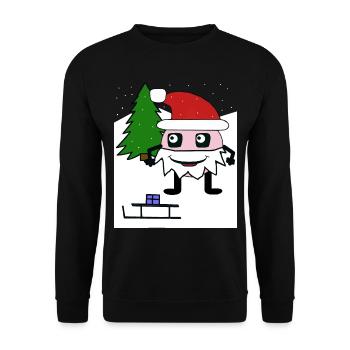 St. Nicholas Mountains Christmas Snow Alm Sleigh - Unisex Sweatshirt - black - Front - Alina (178cm) & Michal (187cm)