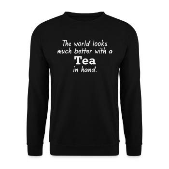 Tea for a better world - Unisex Sweatshirt - black - Front - Alina (178cm) & Michal (187cm)