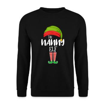 The Nanny Elf - Unisex Sweatshirt - black - Front - Alina (178cm) & Michal (187cm)