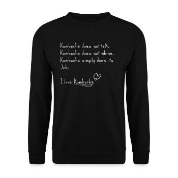 Ich liebe Kombucha - Unisex Pullover - Schwarz - Vorne - Alina (178cm) & Michal (187cm)
