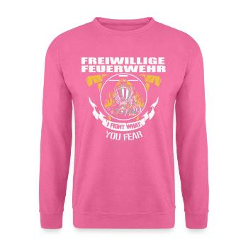 Feuerwehrfrau Feuerwehrmann freiwillige Feuerwehr - Unisex Pullover - Pink - Vorne