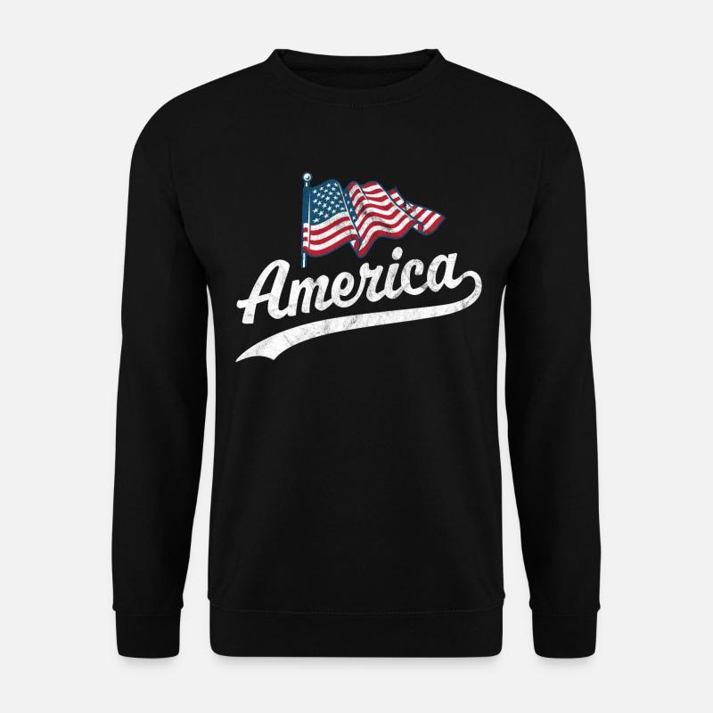 America Flag - Unisex Sweatshirt - black