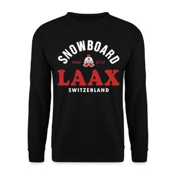 Laax Souvenir Ski- und Snowboard Resort Schweiz Alpen - Unisex Pullover - Schwarz - Vorne - Alina (178cm) & Michal (187cm)
