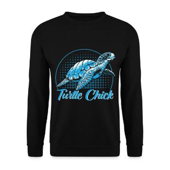 Turtle Lovers Sea Turtles Shieldkr - Unisex Sweatshirt - black - Front - Alina (178cm) & Michal (187cm)