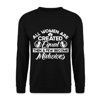 Obstétricien Sage-femme Doula Cadeau - Sweat-shirt Unisexe - noir - Devant - Alina (178cm) & Michal (187cm)