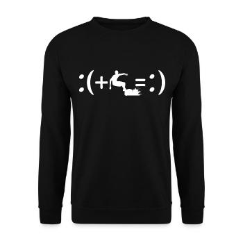 Surfing Makes Me Happy, Happiness Formula - Unisex Sweatshirt - black - Front - Alina (178cm) & Michal (187cm)