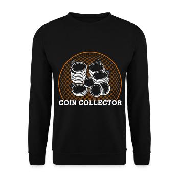 Coin Collecting Coin Collector Gift - Unisex Sweatshirt - black - Front - Alina (178cm) & Michal (187cm)