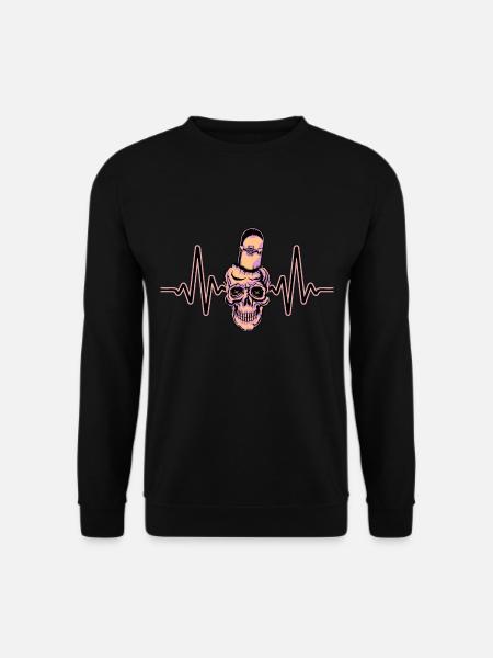 Heartbeat Skater Skateboard Skull Skull - Unisex Sweatshirt - black