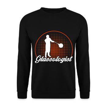 Glasbläserei Glasblasen Glasbläser Geschenk - Unisex Pullover - Schwarz - Vorne - Alina (178cm) & Michal (187cm)