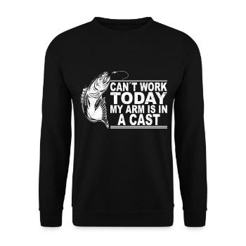 Fischen Dad Geschenkidee - Unisex Pullover - Schwarz - Vorne - Alina (178cm) & Michal (187cm)