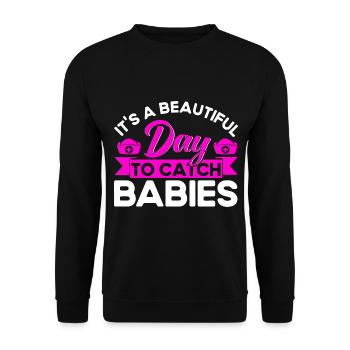 Obstétricien Doula Cadeau de sage-femme - Sweat-shirt Unisexe - noir - Devant - Alina (178cm) & Michal (187cm)