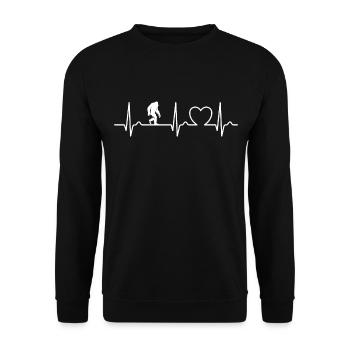 Yeti ECG Curve - Heart Curve - Pulse - Unisex Sweatshirt - black - Front - Alina (178cm) & Michal (187cm)