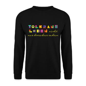toleranz - Unisex Pullover - Schwarz - Vorne - Alina (178cm) & Michal (187cm)