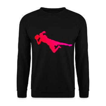 Torwart Fussball Fußball Damen Fußballspieler - Unisex Pullover - Schwarz - Vorne - Alina (178cm) & Michal (187cm)
