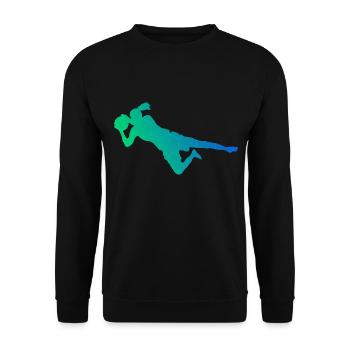 Football Football Goalkeeper Footballer Men - Unisex Sweatshirt - black - Front - Alina (178cm) & Michal (187cm)