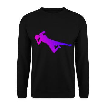 Fußballer Fussball Torwart Fußballspieler - Unisex Pullover - Schwarz - Vorne - Alina (178cm) & Michal (187cm)