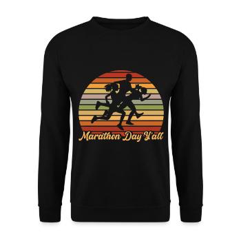Half Marathon Jogging Running Gift - Unisex Sweatshirt - black - Front - Alina (178cm) & Michal (187cm)