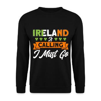 Irish Flag Ireland Ireland Holiday Gift - Unisex Sweatshirt - black - Front - Alina (178cm) & Michal (187cm)