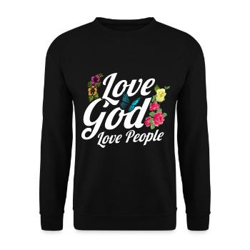Jesus God Bible Verse Inspirational Gift - Unisex Sweatshirt - black - Front - Alina (178cm) & Michal (187cm)