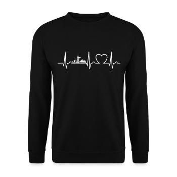 Heart Curve - SUP Stand up paddling - Unisex Sweatshirt - black - Front - Alina (178cm) & Michal (187cm)