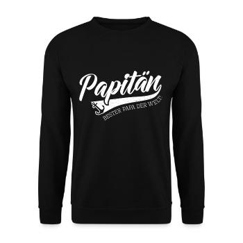 Papitän Kapitän Bester Papa Geschenk Vater Segler - Unisex Pullover - Schwarz - Vorne - Alina (178cm) & Michal (187cm)