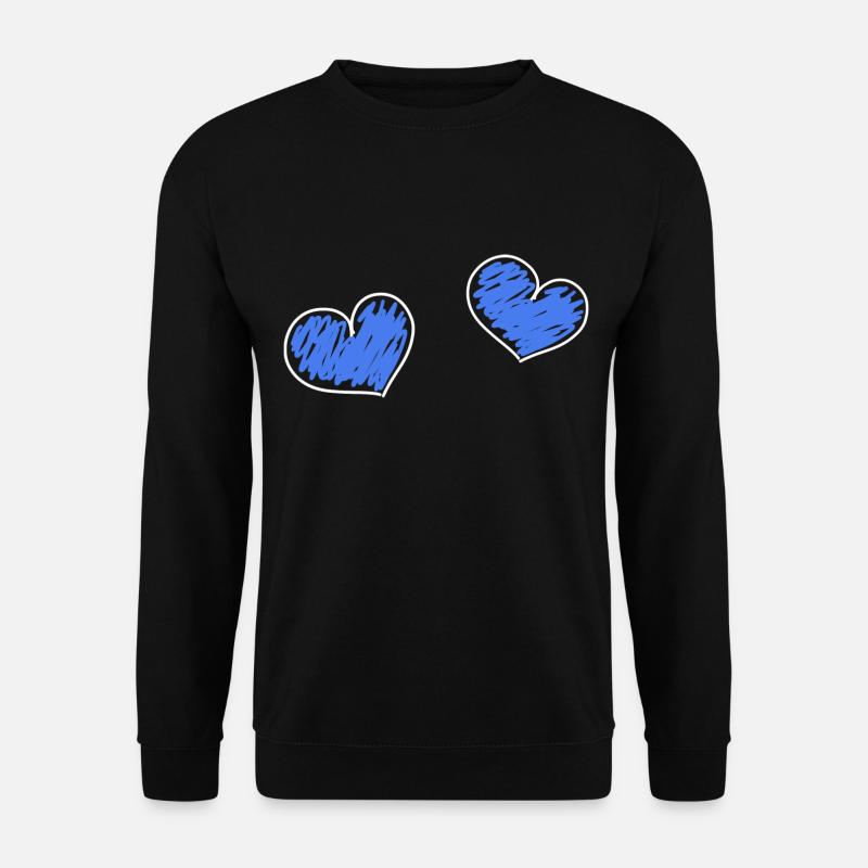 Hearts blue - Unisex Sweatshirt - black