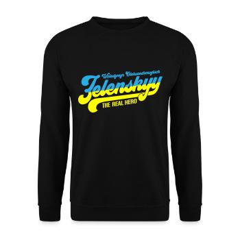 Zelenskyy | The real ukraine hero - Unisex Sweatshirt - black - Front - Alina (178cm) & Michal (187cm)