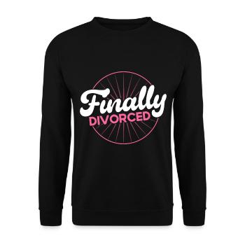 Geschieden Ex Partner Auflösung der Ehe Geschenk - Unisex Pullover - Schwarz - Vorne - Alina (178cm) & Michal (187cm)