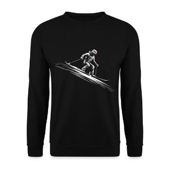 Ski Skiing Winter sports vintage - Unisex Sweatshirt - black - Front - Alina (178cm) & Michal (187cm)