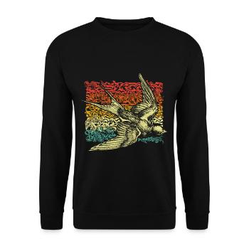 Bird Swallow - Unisex Sweatshirt - black - Front - Alina (178cm) & Michal (187cm)