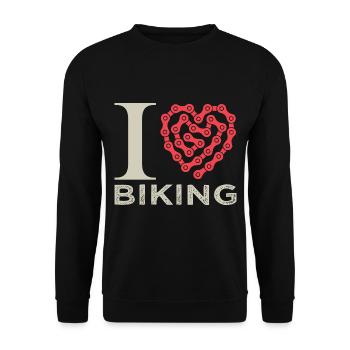 I love biking I love cycling - Unisex Sweatshirt - black - Front - Alina (178cm) & Michal (187cm)
