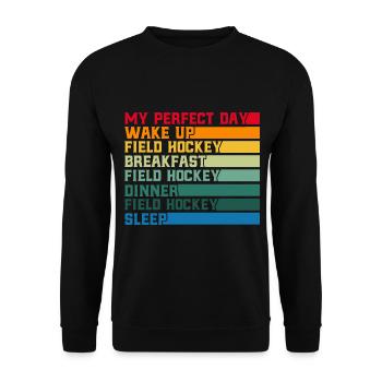 Field Hockey Players Team Sports Halls Feldhoc - Unisex Sweatshirt - black - Front - Alina (178cm) & Michal (187cm)