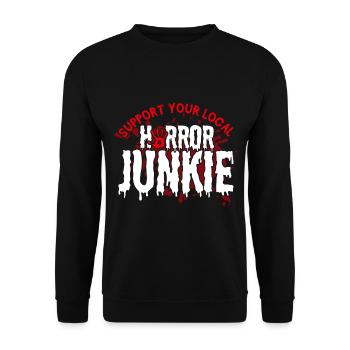 Horrorfilm Slasher Film Gruselige Filme Geschenk - Unisex Pullover - Schwarz - Vorne - Alina (178cm) & Michal (187cm)