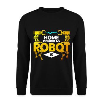 Robotics Engineer Teacher Technology Gift - Unisex Sweatshirt - black - Front - Alina (178cm) & Michal (187cm)