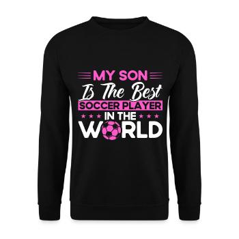 Fußball Mama Sportfan Fußball Geschenk - Unisex Pullover - Schwarz - Vorne - Alina (178cm) & Michal (187cm)