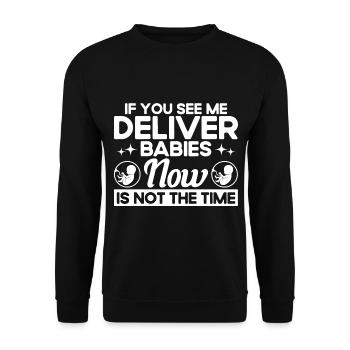 Sage-femme obstétricienne Doula Gift - Sweat-shirt Unisexe - noir - Devant - Alina (178cm) & Michal (187cm)