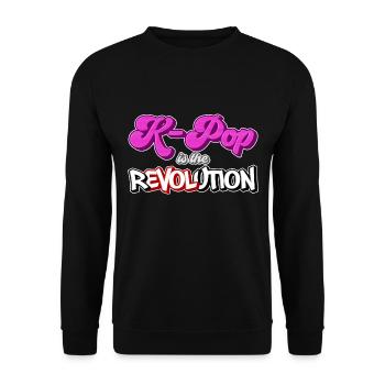 La K-Pop est la révolution | kpop KPop Idée cadeau - Sweat-shirt Unisexe - noir - Devant - Alina (178cm) & Michal (187cm)