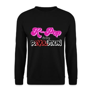 K-Pop Revolution Kpopfan - Unisex Pullover - Schwarz - Vorne - Alina (178cm) & Michal (187cm)